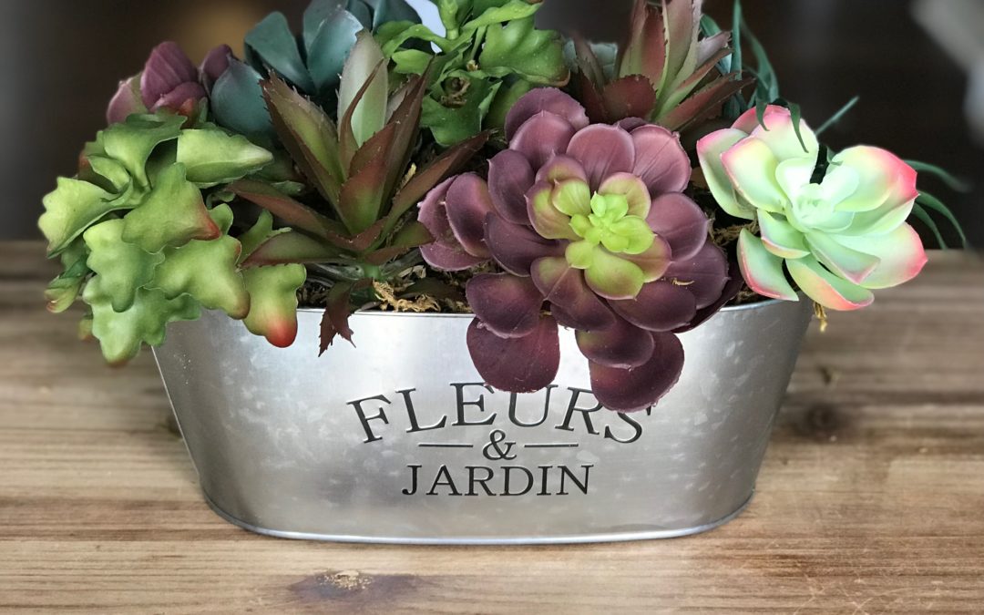 DIY Artificial Succulent Arrangement