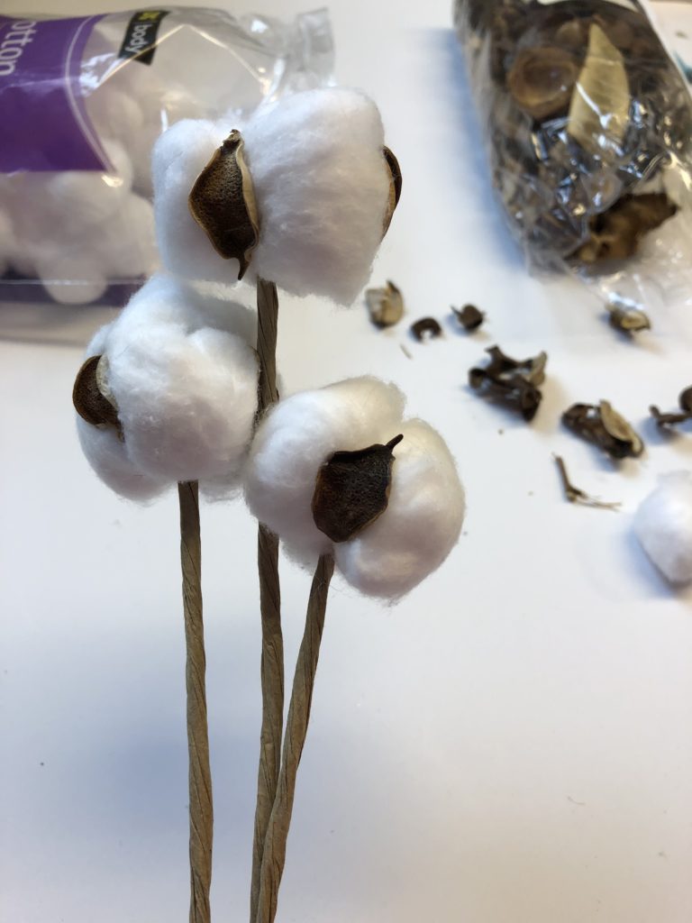 How to Make Cotton Stems using Cotton Balls & Potpourri