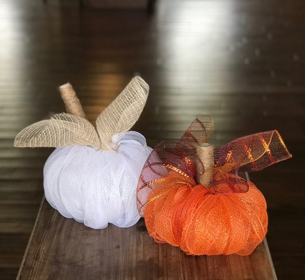 How to Make a Deco Mesh Pumpkin with Dollar Store Materials