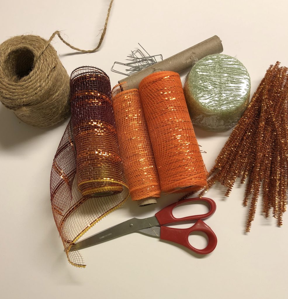 Easy DIY Deco Mesh Pumpkin