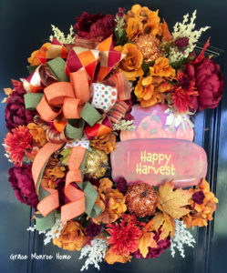 DIY FAll Wreath With Red Truck Sign from Dollar Tree