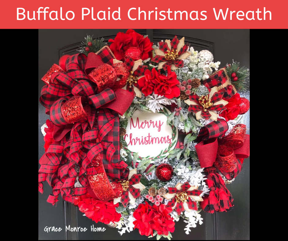 Buffalo Check Christmas Wreath DIY Tutorial - Artful Homemaking